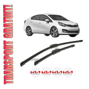 Set stergatoare KIA RIO III Saloon (UB) din 2011-2017, pentru parbriz auto, 2 bucati, Bosch Aerotwin Retrofit, din cauciuc siliconat rezistent, 4 Stickere Auto KIA
