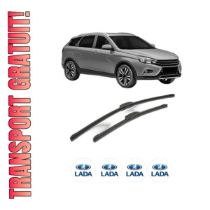 Set stergatoare LADA GRANTA Estate (2194_) din 2021, pentru parbriz auto, 2 bucati, Bosch Aerotwin Retrofit, din cauciuc siliconat rezistent, 4 Stickere Auto LADA