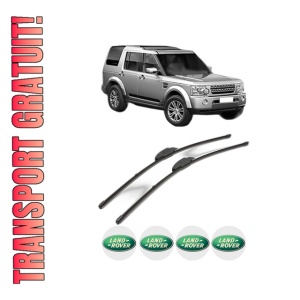 Set stergatoare LAND ROVER DISCOVERY IV (L319) din 2009-2018, pentru parbriz auto, 2 bucati, Valeo Silencio Xtrm, din cauciuc siliconat rezistent, 4 Stickere Auto LAND ROVER