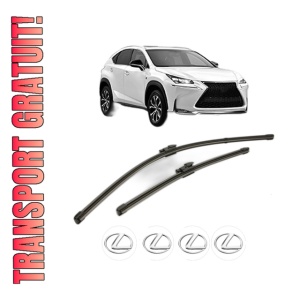 Set stergatoare LEXUS NX (_Z1_) din 2014-2018, pentru parbriz auto, 2 bucati, Valeo Silencio Xtrm, din cauciuc siliconat rezistent, 4 Stickere Auto LEXUS