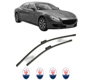 Set stergatoare MASERATI QUATTROPORTE VI din 2013-2017, pentru parbriz auto, 2 bucati, Bosch Aerotwin, din cauciuc siliconat rezistent, 4 Stickere Auto MASERATI v55083