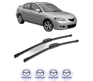Set stergatoare MAZDA 3 Saloon (BK) din 2003-2009, pentru parbriz auto, 2 bucati, Bosch Aerotwin Retrofit, din cauciuc siliconat rezistent, 4 Stickere Auto MAZDA v48443