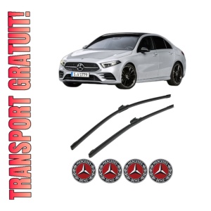 Set stergatoare MERCEDES-BENZ A-CLASS Saloon (V177) din 2018-2022, pentru parbriz auto, 2 bucati, Bosch Aerotwin, din cauciuc siliconat rezistent, 4 Stickere Auto MERCEDES-BENZ