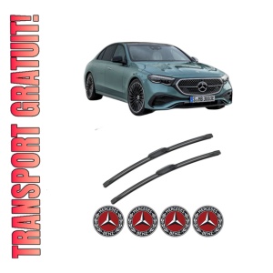 Set stergatoare MERCEDES-BENZ E-CLASS (W214) din 2023-2024, pentru parbriz auto, 2 bucati, Bosch Aerotwin, din cauciuc siliconat rezistent, 4 Stickere Auto MERCEDES-BENZ