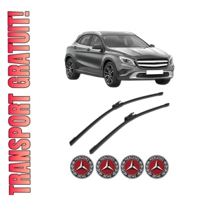 Set stergatoare MERCEDES-BENZ GLA-CLASS (X156) din 2013-2019, pentru parbriz auto, 2 bucati, Bosch Aerotwin, din cauciuc siliconat rezistent, 4 Stickere Auto MERCEDES-BENZ