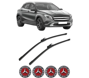 Set stergatoare MERCEDES-BENZ GLA-CLASS (X156) din 2013-2019, pentru parbriz auto, 2 bucati, Bosch Aerotwin, din cauciuc siliconat rezistent, 4 Stickere Auto MERCEDES-BENZ v43613