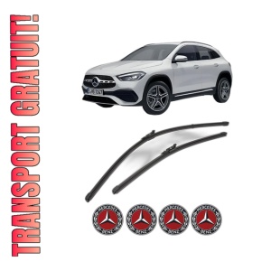 Set stergatoare MERCEDES-BENZ GLA (H247) din 2020-2023, pentru parbriz auto, 2 bucati, Valeo Silencio Xtrm, din cauciuc siliconat rezistent, 4 Stickere Auto MERCEDES-BENZ