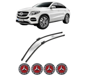Set stergatoare MERCEDES-BENZ GLE Coupe (C292) din 2015-2019, pentru parbriz auto, 2 bucati, Valeo Silencio Xtrm, din cauciuc siliconat rezistent, 4 Stickere Auto MERCEDES-BENZ v35988