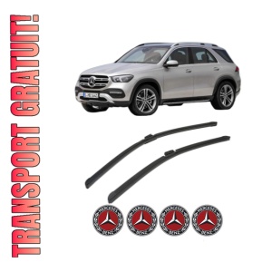Set stergatoare MERCEDES-BENZ GLE (V167) din 2018-2023, pentru parbriz auto, 2 bucati, Bosch 0, din cauciuc siliconat rezistent, 4 Stickere Auto MERCEDES-BENZ