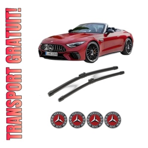Set stergatoare MERCEDES-BENZ SL (R232) din 2022-2024, pentru parbriz auto, 2 bucati, Valeo 0, din cauciuc siliconat rezistent, 4 Stickere Auto MERCEDES-BENZ