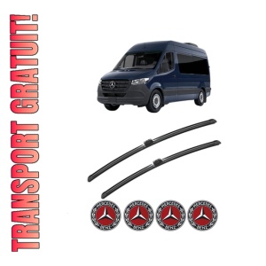 Set stergatoare MERCEDES-BENZ SPRINTER 3,5-t Van (B907, B910) din 2018-2025, pentru parbriz auto, 2 bucati, Bosch Aerotwin, din cauciuc siliconat rezistent, 4 Stickere Auto MERCEDES-BENZ
