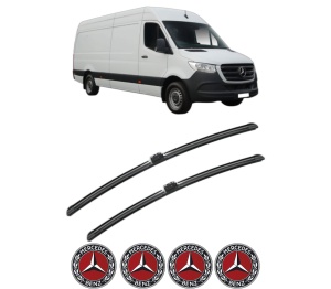 Set stergatoare MERCEDES-BENZ SPRINTER 4-t Van (B907, B910) din 2018-2025, pentru parbriz auto, 2 bucati, Bosch Aerotwin, din cauciuc siliconat rezistent, 4 Stickere Auto MERCEDES-BENZ v49293