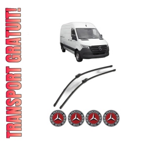 Set stergatoare MERCEDES-BENZ SPRINTER 5-t Van (B907) din 2018-2021, pentru parbriz auto, 2 bucati, Valeo Silencio Xtrm, din cauciuc siliconat rezistent, 4 Stickere Auto MERCEDES-BENZ
