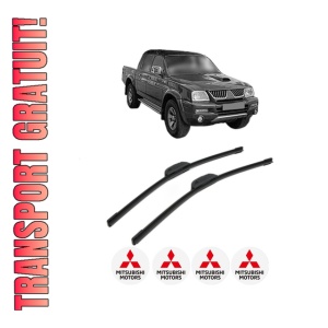 Set stergatoare MITSUBISHI L200 Platform/Chassis (K6_T, K7_T) din 1996, pentru parbriz auto, 2 bucati, Bosch Aerotwin Retrofit, din cauciuc siliconat rezistent, 4 Stickere Auto MITSUBISHI