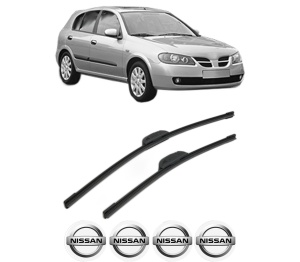 Set stergatoare NISSAN ALMERA II Hatchback (N16) din 2000-2003, pentru parbriz auto, 2 bucati, Bosch Aerotwin Retrofit, din cauciuc siliconat rezistent, 4 Stickere Auto NISSAN v42773