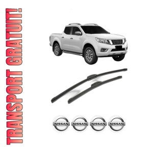 Set stergatoare NISSAN NAVARA NP300 Platform/Chassis (D23) din 2015, pentru parbriz auto, 2 bucati, Bosch Aerotwin Retrofit, din cauciuc siliconat rezistent, 4 Stickere Auto NISSAN