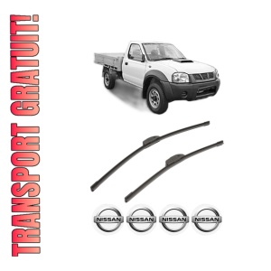 Set stergatoare NISSAN NAVARA NP300 Platform/Chassis (D40) din 2008-2010, pentru parbriz auto, 2 bucati, Bosch Aerotwin Retrofit, din cauciuc siliconat rezistent, 4 Stickere Auto NISSAN
