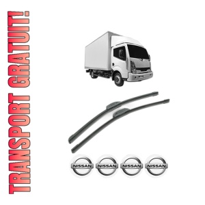 Set stergatoare NISSAN NT400 CABSTAR (F24M) din 2014-2016, pentru parbriz auto, 2 bucati, Bosch Aerotwin Retrofit, din cauciuc siliconat rezistent, 4 Stickere Auto NISSAN