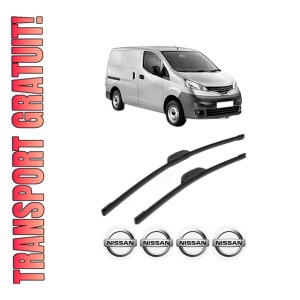 Set stergatoare NISSAN NV200 Van din 2010-2014, pentru parbriz auto, 2 bucati, Bosch Aerotwin Retrofit, din cauciuc siliconat rezistent, 4 Stickere Auto NISSAN