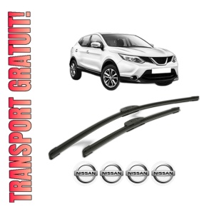 Set stergatoare NISSAN QASHQAI II (J11, J11_) din 2013-2020, pentru parbriz auto, 2 bucati, Bosch Aerotwin Retrofit, din cauciuc siliconat rezistent, 4 Stickere Auto NISSAN
