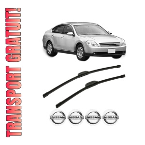 Set stergatoare NISSAN TEANA I (J31) din 2003-2008, pentru parbriz auto, 2 bucati, Bosch Aerotwin Retrofit, din cauciuc siliconat rezistent, 4 Stickere Auto NISSAN