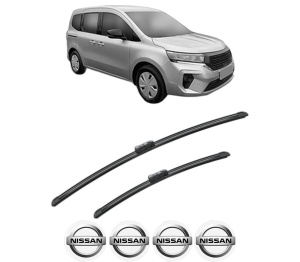 Set stergatoare NISSAN TOWNSTAR Box Body/MPV (XFK) din 2021-2022, pentru parbriz auto, 2 bucati, Bosch Aerotwin, din cauciuc siliconat rezistent, 4 Stickere Auto NISSAN v49413