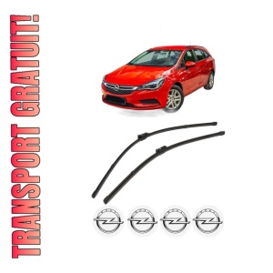 Set stergatoare OPEL ASTRA K (B16) din 2015-2022, pentru parbriz auto, 2 bucati, Valeo Silencio Xtrm, din cauciuc siliconat rezistent, 4 Stickere Auto OPEL