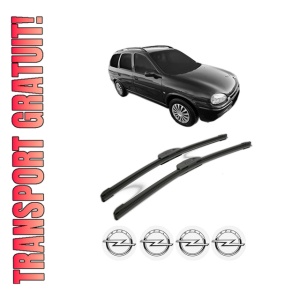 Set stergatoare OPEL CORSA B Estate (S93) din 1999, pentru parbriz auto, 2 bucati, Bosch Aerotwin Retrofit, din cauciuc siliconat rezistent, 4 Stickere Auto OPEL