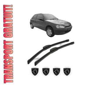 Set stergatoare PEUGEOT 106 Van II Hatchback Van (1S_) din 1996, pentru parbriz auto, 2 bucati, Bosch Aerotwin Retrofit, din cauciuc siliconat rezistent, 4 Stickere Auto PEUGEOT