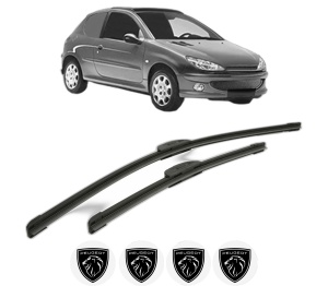 Set stergatoare PEUGEOT 206 Van din 2001-2009, pentru parbriz auto, 2 bucati, Bosch Aerotwin Retrofit, din cauciuc siliconat rezistent, 4 Stickere Auto PEUGEOT v44403