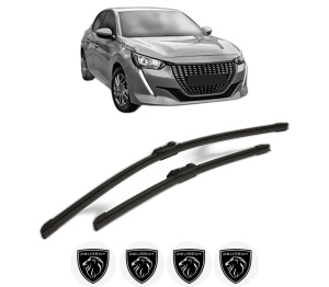 Set stergatoare PEUGEOT 208 II (UB_, UP_, UW_, UJ_) din 2019-2023, pentru parbriz auto, 2 bucati, Bosch Aerotwin, din cauciuc siliconat rezistent, 4 Stickere Auto PEUGEOT v55383