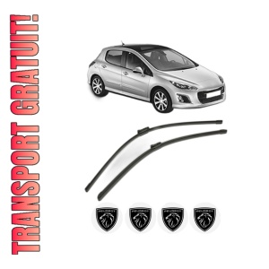 Set stergatoare PEUGEOT 308 I (4A_, 4C_) din 2007-2015, pentru parbriz auto, 2 bucati, Bosch Aerotwin, din cauciuc siliconat rezistent, 4 Stickere Auto PEUGEOT