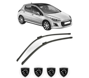 Set stergatoare PEUGEOT 308 I (4A_, 4C_) din 2007-2015, pentru parbriz auto, 2 bucati, Bosch Aerotwin, din cauciuc siliconat rezistent, 4 Stickere Auto PEUGEOT v55923