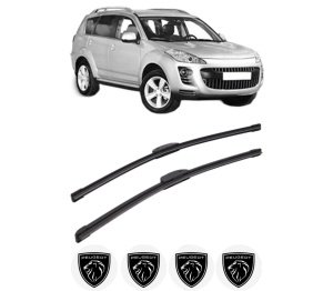 Set stergatoare PEUGEOT 4007 (VU_, VV_) din 2007, pentru parbriz auto, 2 bucati, Bosch Aerotwin Retrofit, din cauciuc siliconat rezistent, 4 Stickere Auto PEUGEOT v40913