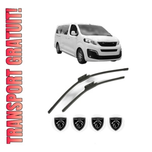 Set stergatoare PEUGEOT EXPERT Bus (V_) din 2016-2023, pentru parbriz auto, 2 bucati, Bosch Aerotwin, din cauciuc siliconat rezistent, 4 Stickere Auto PEUGEOT