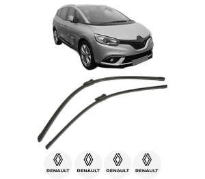 Set stergatoare RENAULT GRAND SCENIC IV (R9_) din 2016-2023, pentru parbriz auto, 2 bucati, Bosch Aerotwin, din cauciuc siliconat rezistent, 4 Stickere Auto RENAULT v54363