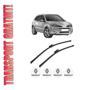 Set stergatoare RENAULT KOLEOS I (HY_) din 2008-2013, pentru parbriz auto, 2 bucati, Bosch Aerotwin, din cauciuc siliconat rezistent, 4 Stickere Auto RENAULT