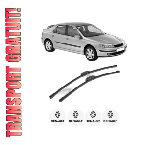 Set stergatoare RENAULT LAGUNA II (BG0/1_) din 2001-2007, pentru parbriz auto, 2 bucati, Bosch Aerotwin Retrofit, din cauciuc siliconat rezistent, 4 Stickere Auto RENAULT