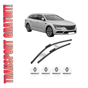 Set stergatoare RENAULT TALISMAN Grandtour (KP_) din 2016-2022, pentru parbriz auto, 2 bucati, Valeo Silencio Xtrm, din cauciuc siliconat rezistent, 4 Stickere Auto RENAULT