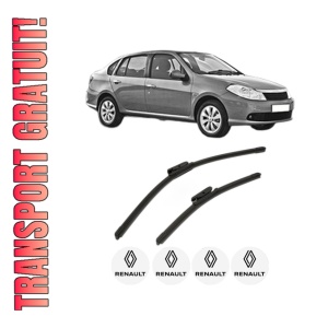 Set stergatoare RENAULT THALIA II (LU_) din 2008-2014, pentru parbriz auto, 2 bucati, Bosch Aerotwin, din cauciuc siliconat rezistent, 4 Stickere Auto RENAULT