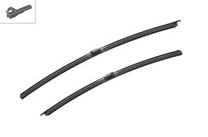 Set stergatoare RENAULT VEL SATIS (BJ0_) din 2002-2009, pentru parbriz auto, 2 bucati, Bosch Aerotwin, din cauciuc siliconat rezistent, 4 Stickere Auto RENAULT v43208