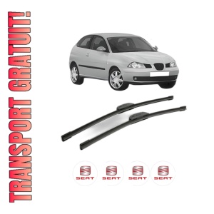 Set stergatoare SEAT IBIZA III (6L1) din 2002-2009, pentru parbriz auto, 2 bucati, Bosch Aerotwin Retrofit, din cauciuc siliconat rezistent, 4 Stickere Auto SEAT