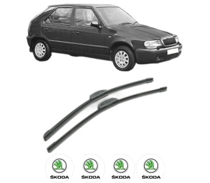 Set stergatoare SKODA FELICIA II (6U1) din 1998-2001, pentru parbriz auto, 2 bucati, Bosch Aerotwin Retrofit, din cauciuc siliconat rezistent, 4 Stickere Auto SKODA v51223
