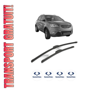 Set stergatoare SSANGYONG KORANDO VAN din 2015, pentru parbriz auto, 2 bucati, Bosch Aerotwin Retrofit, din cauciuc siliconat rezistent, 4 Stickere Auto SSANGYONG