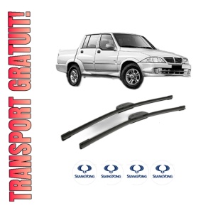 Set stergatoare SSANGYONG MUSSO SPORTS din 2004, pentru parbriz auto, 2 bucati, Bosch Aerotwin Retrofit, din cauciuc siliconat rezistent, 4 Stickere Auto SSANGYONG