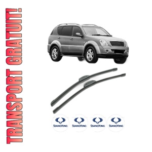 Set stergatoare SSANGYONG REXTON W / REXTON din 2012-2017, pentru parbriz auto, 2 bucati, Bosch Aerotwin Retrofit, din cauciuc siliconat rezistent, 4 Stickere Auto SSANGYONG