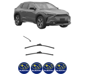 Set stergatoare SUBARU SOLTERRA din 2022, pentru parbriz auto, 2 bucati, Valeo Silencio, din cauciuc siliconat rezistent, 4 Stickere Auto SUBARU v34128