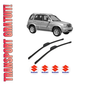 Set stergatoare SUZUKI GRAND VITARA I (FT, HT) din 1998-2003, pentru parbriz auto, 2 bucati, Bosch Aerotwin Retrofit, din cauciuc siliconat rezistent, 4 Stickere Auto SUZUKI
