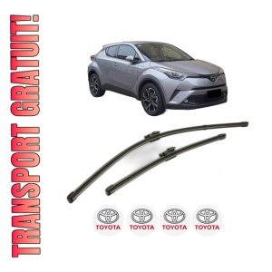 Set stergatoare TOYOTA C-HR VAN (_X1_) din 2016, pentru parbriz auto, 2 bucati, Valeo Silencio Xtrm, din cauciuc siliconat rezistent, 4 Stickere Auto TOYOTA