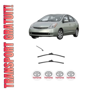 Set stergatoare TOYOTA PRIUS Liftback (_W2_) din 2003-2009, pentru parbriz auto, 2 bucati, Valeo Silencio, din cauciuc siliconat rezistent, 4 Stickere Auto TOYOTA